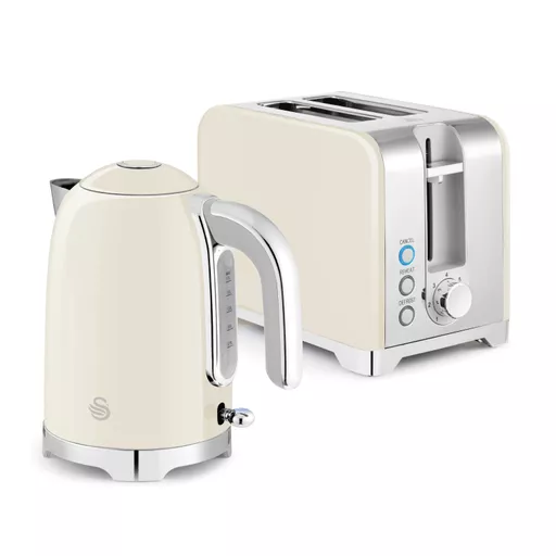 Swan Solace Kitchen Set, 1.7L Kettle & 2 Slice Toaster