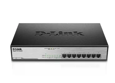 D-Link DGS-1008MP network switch Unmanaged Gigabit Ethernet (10/100/1000) Power over Ethernet (PoE) 1U Black