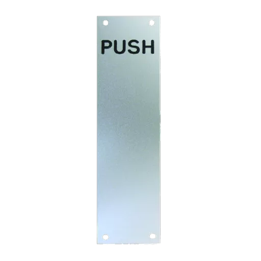 ASEC Push/Pull Screen Printed Finger Plate75mm Width x 1.2mm Depth (SSS) Satin Stainless Steel