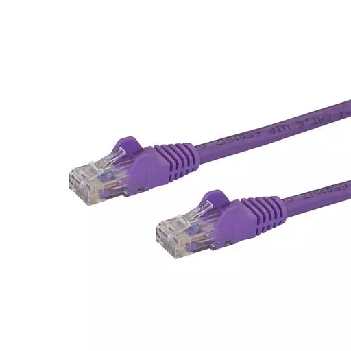 StarTech.com 10m CAT6 Ethernet Cable - Purple CAT 6 Gigabit Ethernet Wire -650MHz 100W PoE RJ45 UTP Network/Patch Cord Snagless w/Strain Relief Fluke Tested/Wiring is UL Certified/TIA