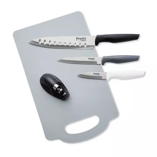 Presto by Tower 3 Piece Knife Set with Chopping Board and Sharpener
