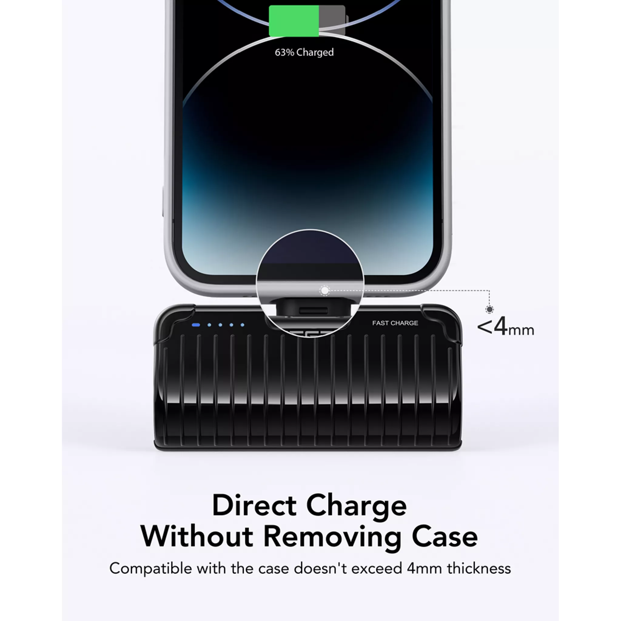20W Non-MFI Lightning Power Delivery LED Indicator Ultra Small Powerbank & Kickstand in Default