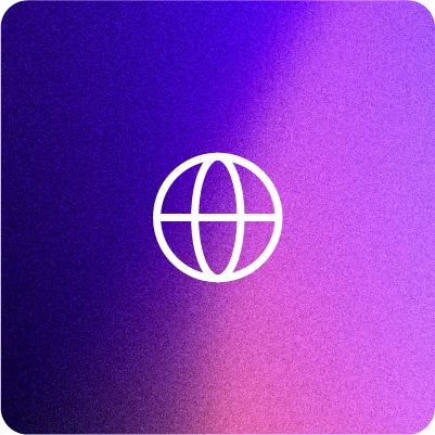 Gradient background with globe icon
