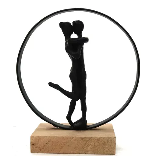 Loving Couple on Wooden Stand