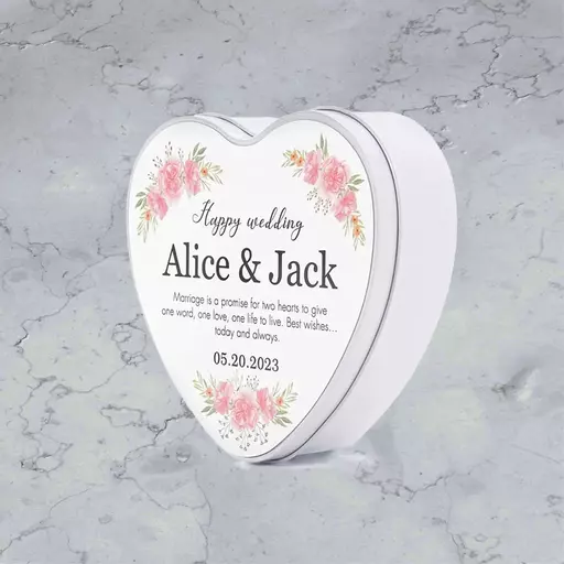Personalised Love Heart Metal Tin - Add Photo/Text