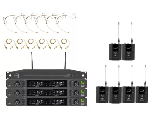 Q-Audio QWM1970 6-Way Bodypack Wireless System with ADU