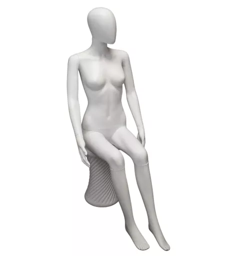 Capri Range - Female Faceless Matt White Mannequin Seated