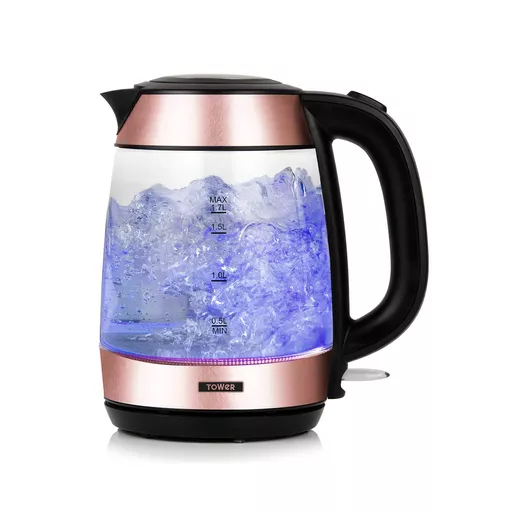 RoseGold 3KW 1.7L Glass Kettle