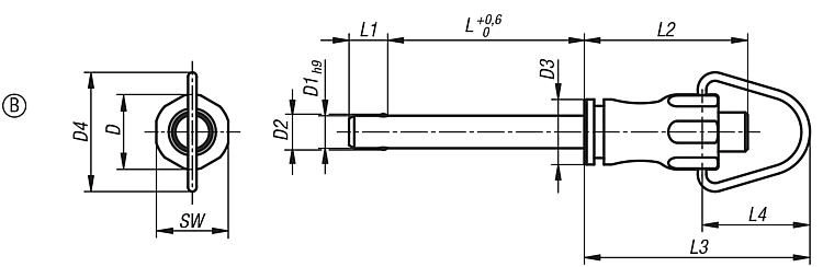 Ball Lock Pin. 5mm Pin Diameter. 15mm Clamping Length. Stainless Steel.
