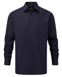 Men's Long Sleeve Polycotton Easy Care Poplin Shirt