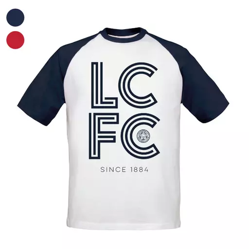 Leicester City FC Stripe Baseball T-Shirt