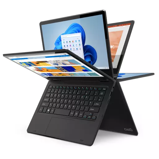 Geo Computers GEOFLEX 110 11.6 CEL4020 4GB 64GB TS N4020 Notebook 27.9 cm (11") Touchscreen Intel® Celeron® LPDDR4-SDRAM eMMC 802.11a Windows 11 Home Black