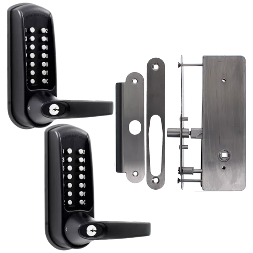 CODELOCKS CL0630 Back To Back Digital Lock Black Marine Grade With XTD Gate Lock