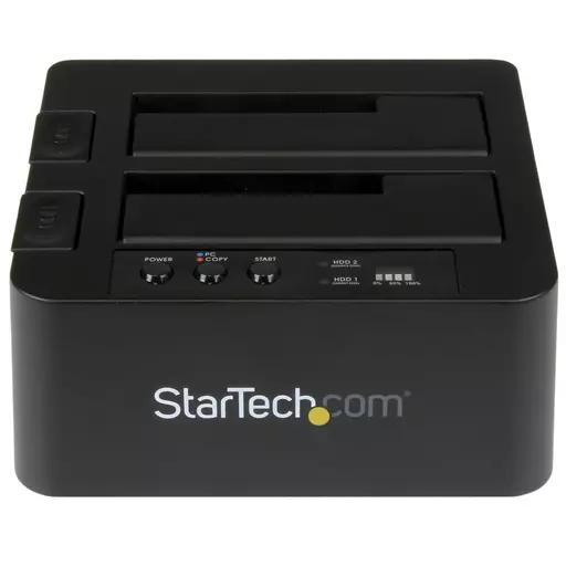 StarTech.com Standalone Hard Drive Duplicator, Dual Bay HDD/SSD Cloner/Copier, USB 3.1 (10Gbps) to SATA III HDD/SSD Docking Station, Hard Disk Duplicator Dock, Hard Drive Cloner