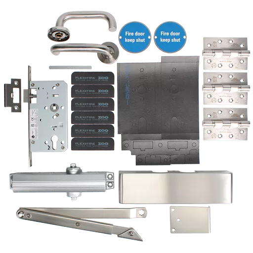 ZOO Commercial C1430/60 Fire Door Pack For Office Door (Non-Locking) KITC14-FDP-C14