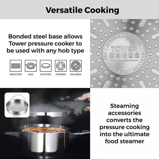 Tower 3 litre online stainless steel pressure cooker