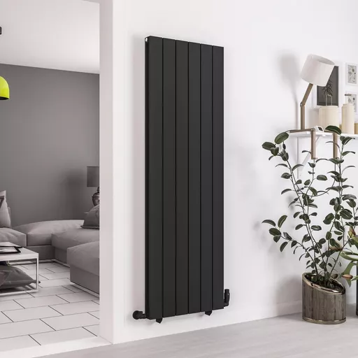 Queenswood 1800 x 582 Aluminium Radiator Matt Black