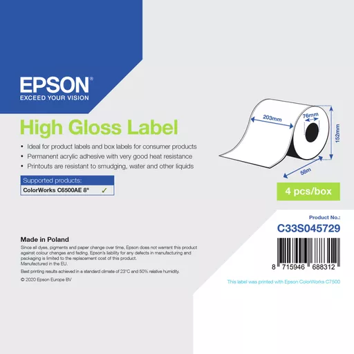 Epson C33S045729 printer label White