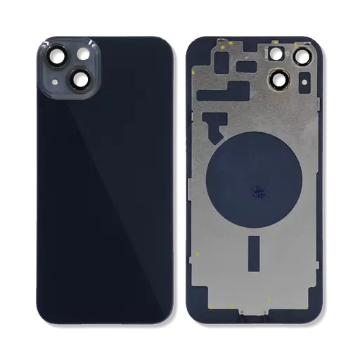 Back Glass w/ Camera Lens (Midnight) (No Logo) - For iPhone 14 Plus