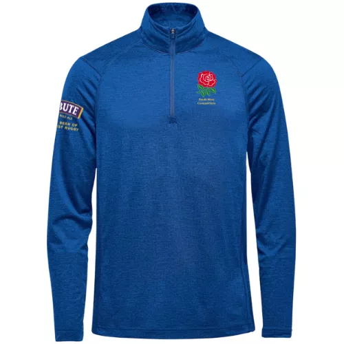 South West Competitions Milano Classic Blue Heather Quarter Zip Pullover