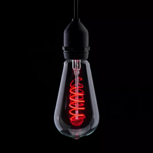 Prolite 4W Dimmable LED ST64 Spiral Lamp Fil BC Red