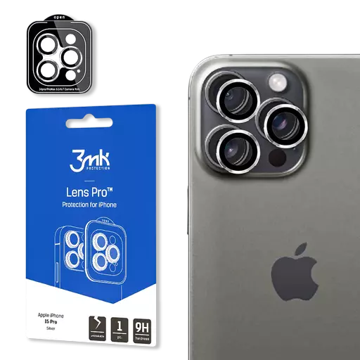 3mk - Lens Protection Pro (Silver) - For iPhone 15 Pro