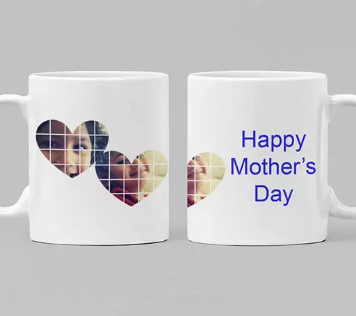 Personalised Hearts Photo Mug - Add Photo & Message