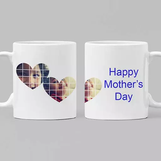 Personalised Hearts Photo Mug - Add Photo & Message