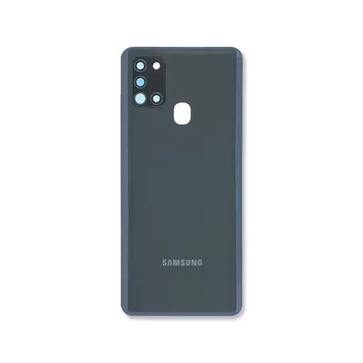 Back Cover w/ Camera Lens (Service Pack) (Black) - For Galaxy A21s (A217)