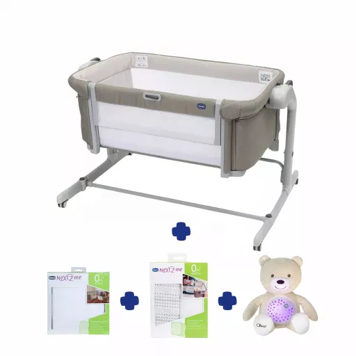 Chicco Next2Me Magic Evo Sleeptime Solution Bundle in Desert Taupe