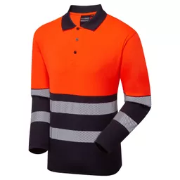 ess600-essentials-hi-vis-eco-coolair-long-sleeve-polo-orange-navy-front-right.png
