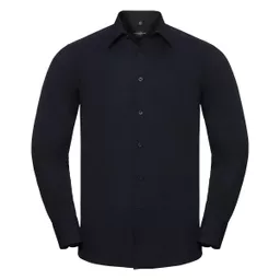 Men's Long Sleeve Polycotton Easy Care Tailored Poplin Shirt