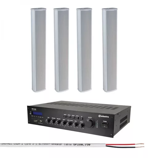 Adastra RM120D & SC12-V Column Speakers Background Music System Bundle