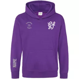 OxfordshireGangShow2027_ChildrensOverheadHoodie_Purple_Silver_Front.png