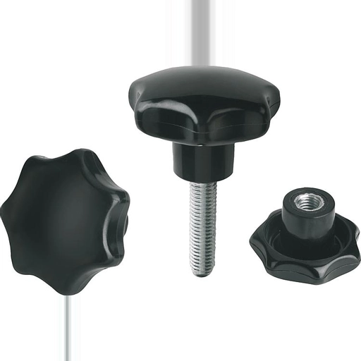 K0152 - Star Knobs Plastic Parts In Steel Size M4-M16