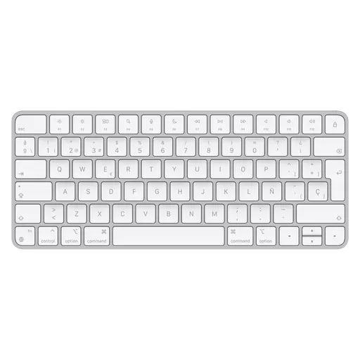 Apple Magic keyboard USB + Bluetooth Spanish Aluminium, White