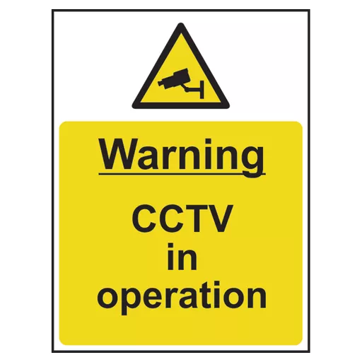 ASEC `Warning: CCTV In Operation` Sign 300mm x 400mm