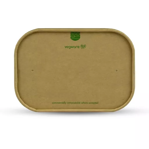 VEGWARE RECTANGULAR KRAFT PAPER LID - (1X300)
