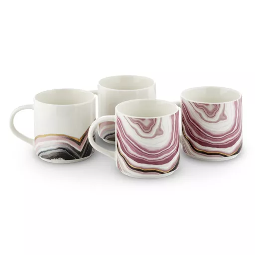 Geode Mug, Set of 4 Pink