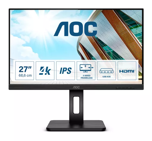 AOC P2 U27P2 LED display 68.6 cm (27") 3840 x 2160 pixels 4K Ultra HD Black