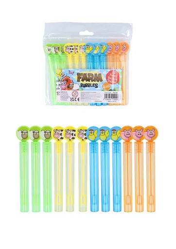 Farm Animal Mini Bubble Tubes - Pack of 12