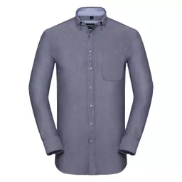 Men's Long Sleeve Tailored Washed Oxford Shirt