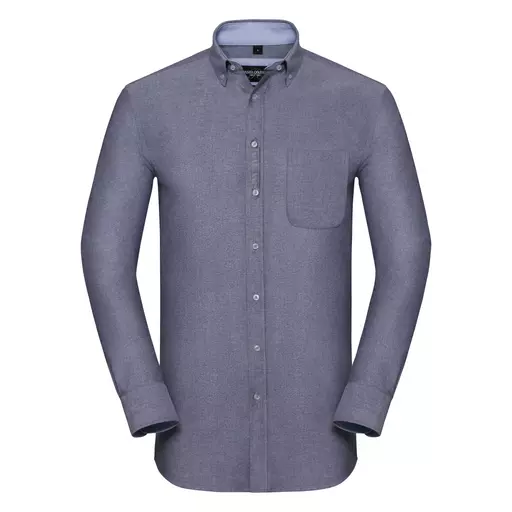Men's Long Sleeve Tailored Washed Oxford Shirt