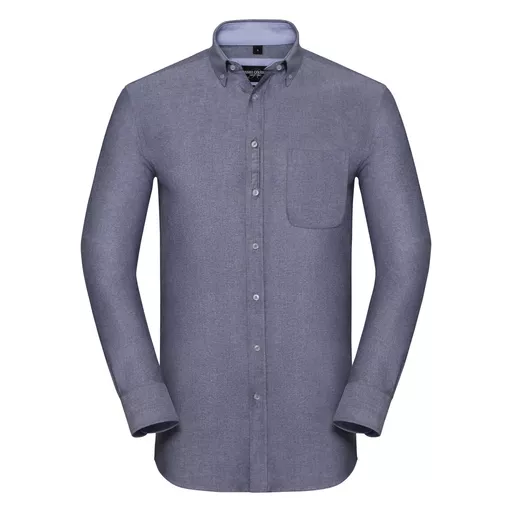 Men's Long Sleeve Tailored Washed Oxford Shirt