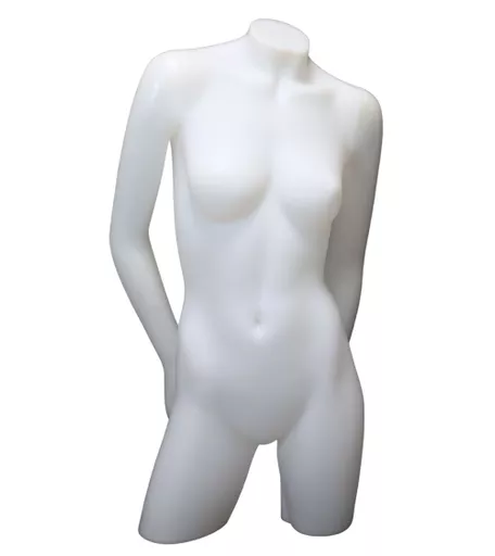White Half Body Form Female Torso with Bent Arms