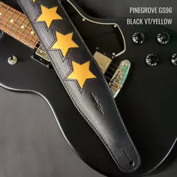 Pinegrove GS96 black yellow stars guitar strap anno 124210.jpg