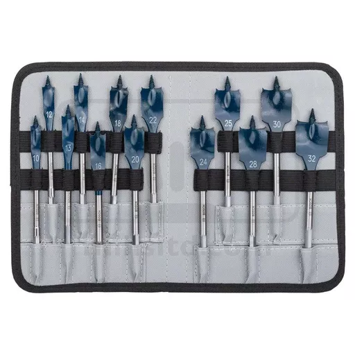 Bosch 13 Piece Self Cut Speed Spade Bit Set in a Roll-up Case 12-32mm