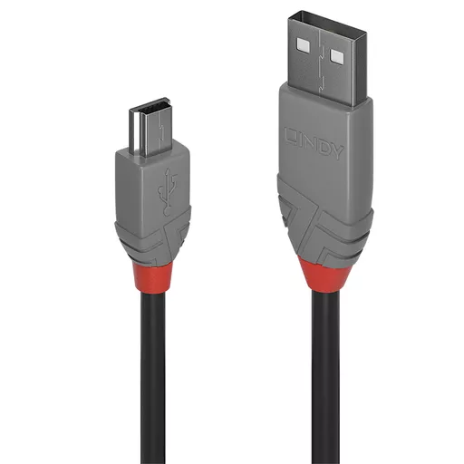 Lindy 0.2m USB 2.0 Type A to Mini-B Cable, Anthra Line