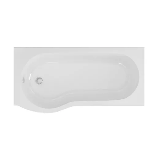 Shannon 1700 x 850 x 400mm Left hand (LH) P-Shaped 4mm Shower Bath - White