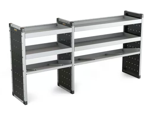 Trade Van Racking Double Unit - 2 Straight, 1 Angled Per Bay - H1009mm x W1966.5mm (683mm & 1183mm)
